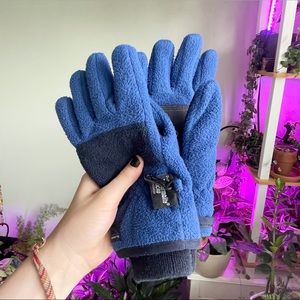 blue snow gloves